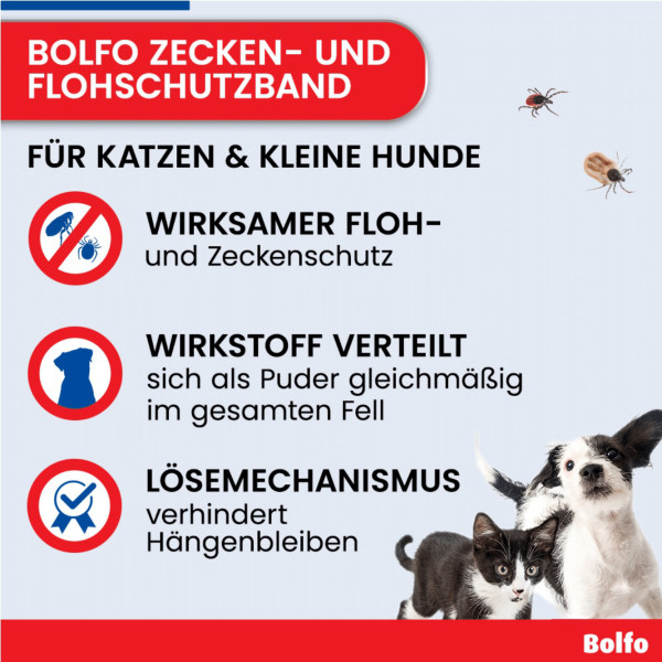 BOLFO Flohschutzband braun f.kleine Hunde/Katzen