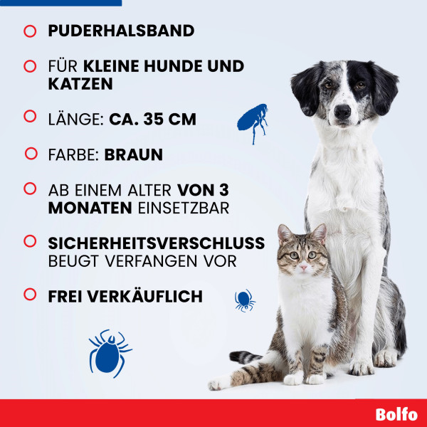 BOLFO Flohschutzband braun f.kleine Hunde/Katzen