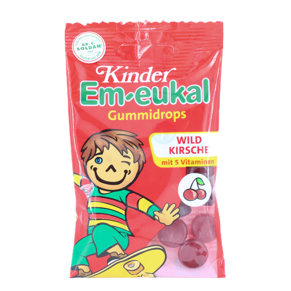 EM-EUKAL Kinder Gummidrops Wildkirsche zuckerhalt.
