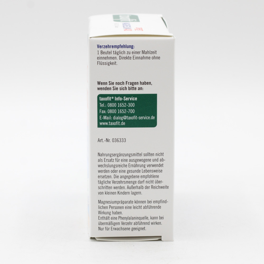 TAXOFIT Magnesium 400+B1+B6+B12+Folsäure 800 Gran. (3x20 St à 2g)