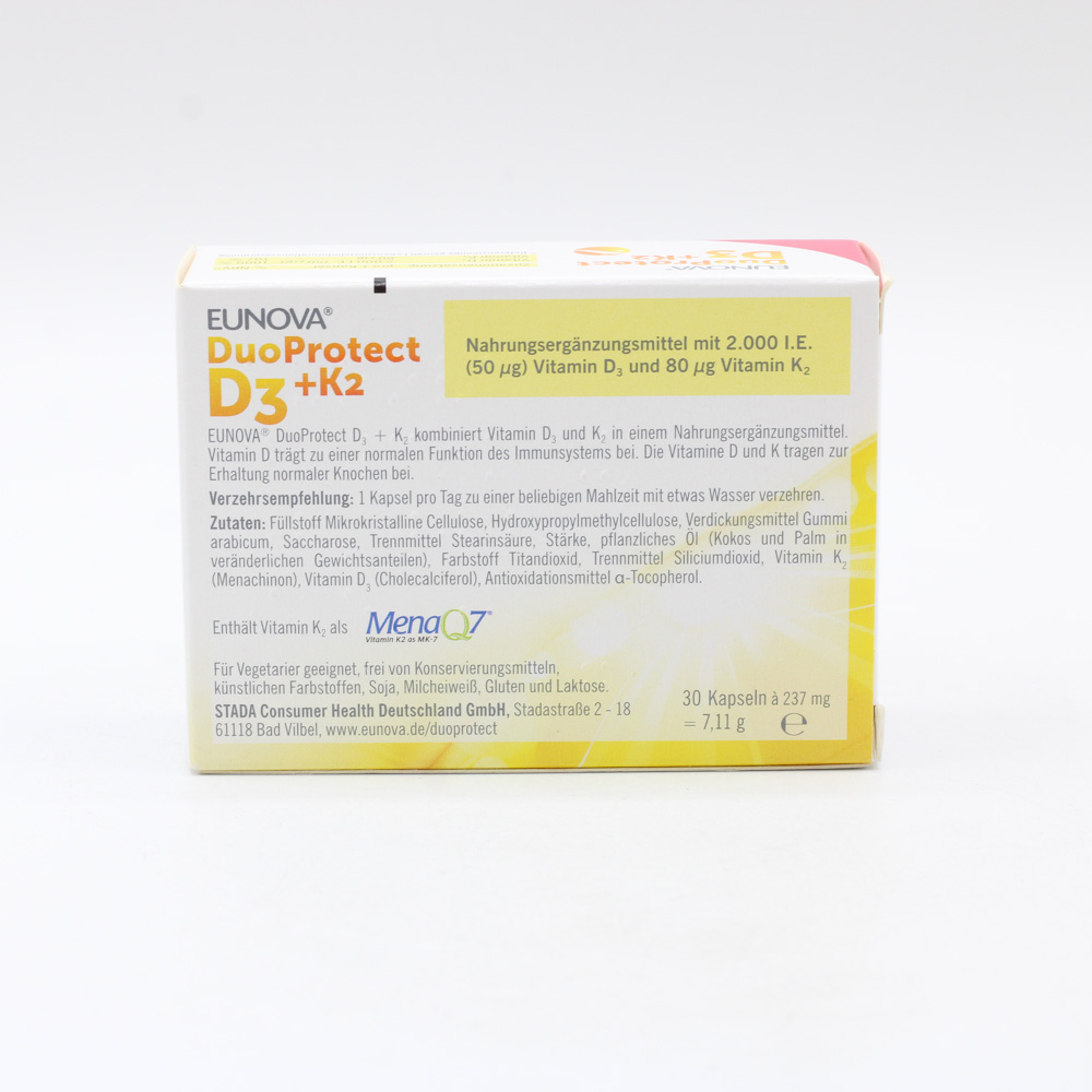 EUNOVA DuoProtect D3+K2 2000 I.E./80 μg Kapseln