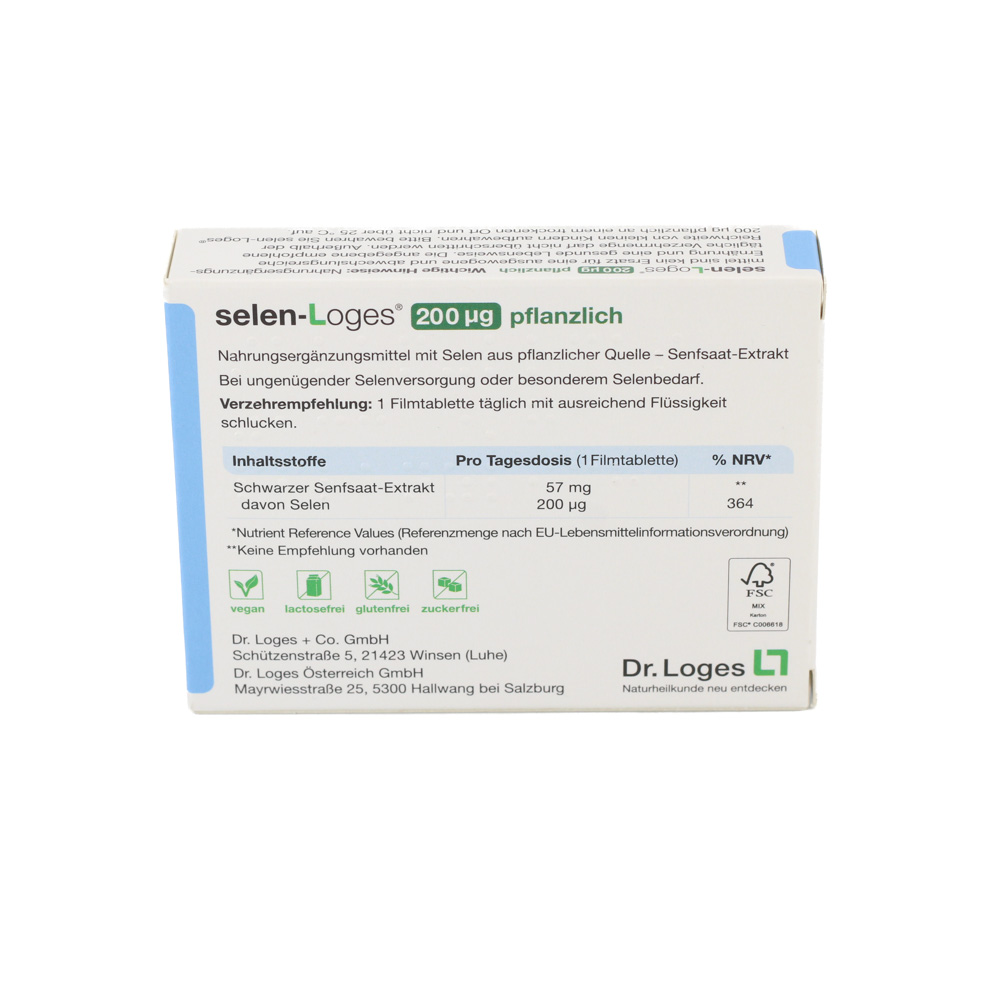 SELEN-LOGES 200 μg pflanzlich Filmtabletten