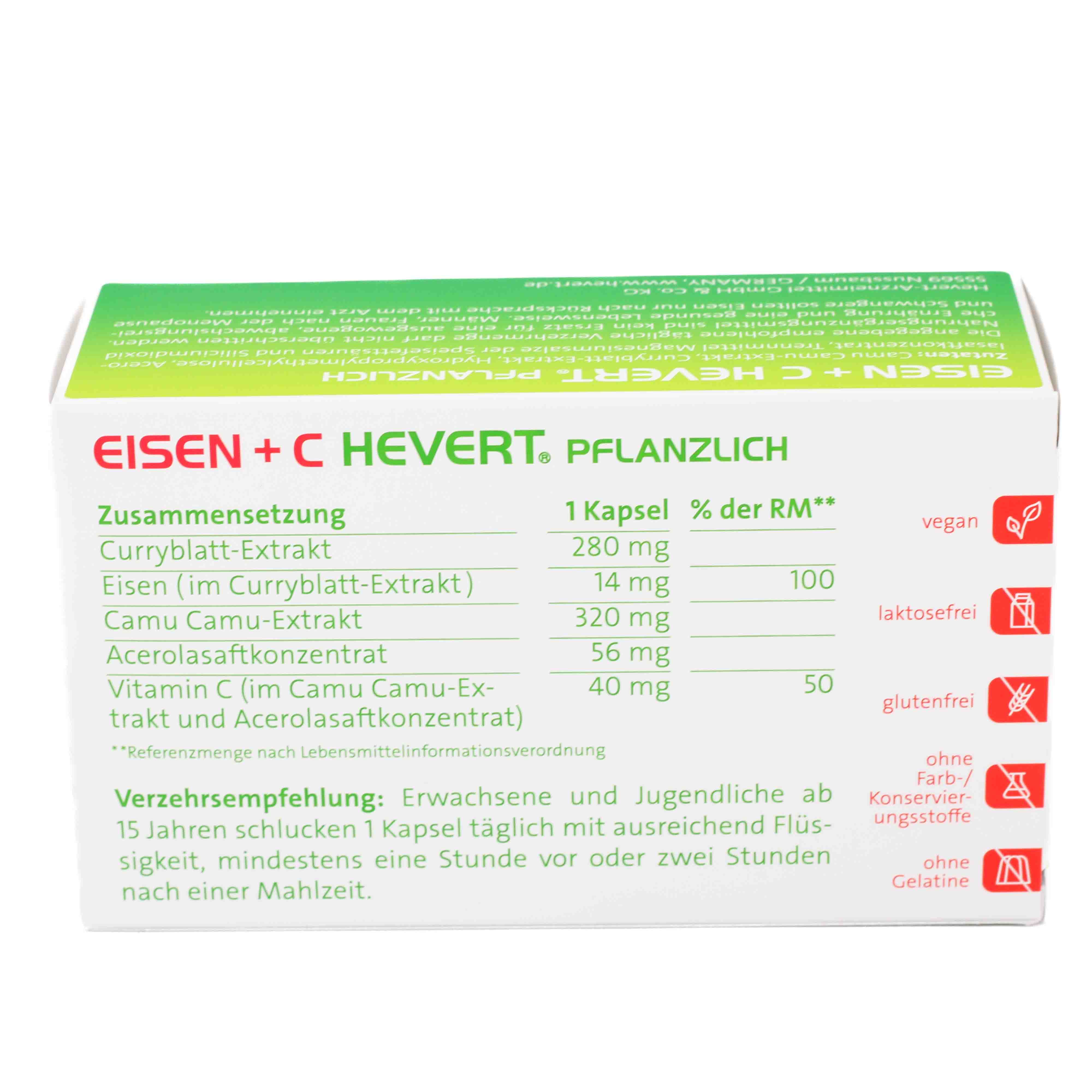 EISEN+C Hevert pflanzlich Kapseln