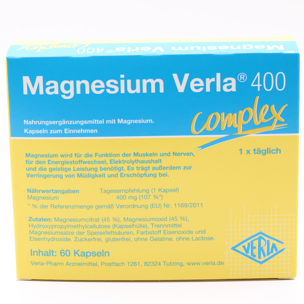 MAGNESIUM VERLA 400 Kapseln Doppelpackung (2x60 St)