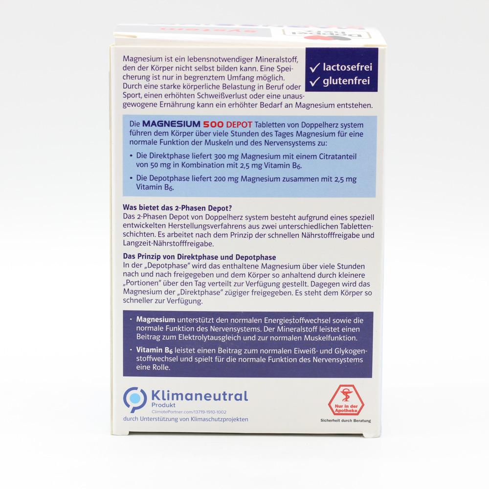 DOPPELHERZ Magnesium 500 Depot system Tabletten