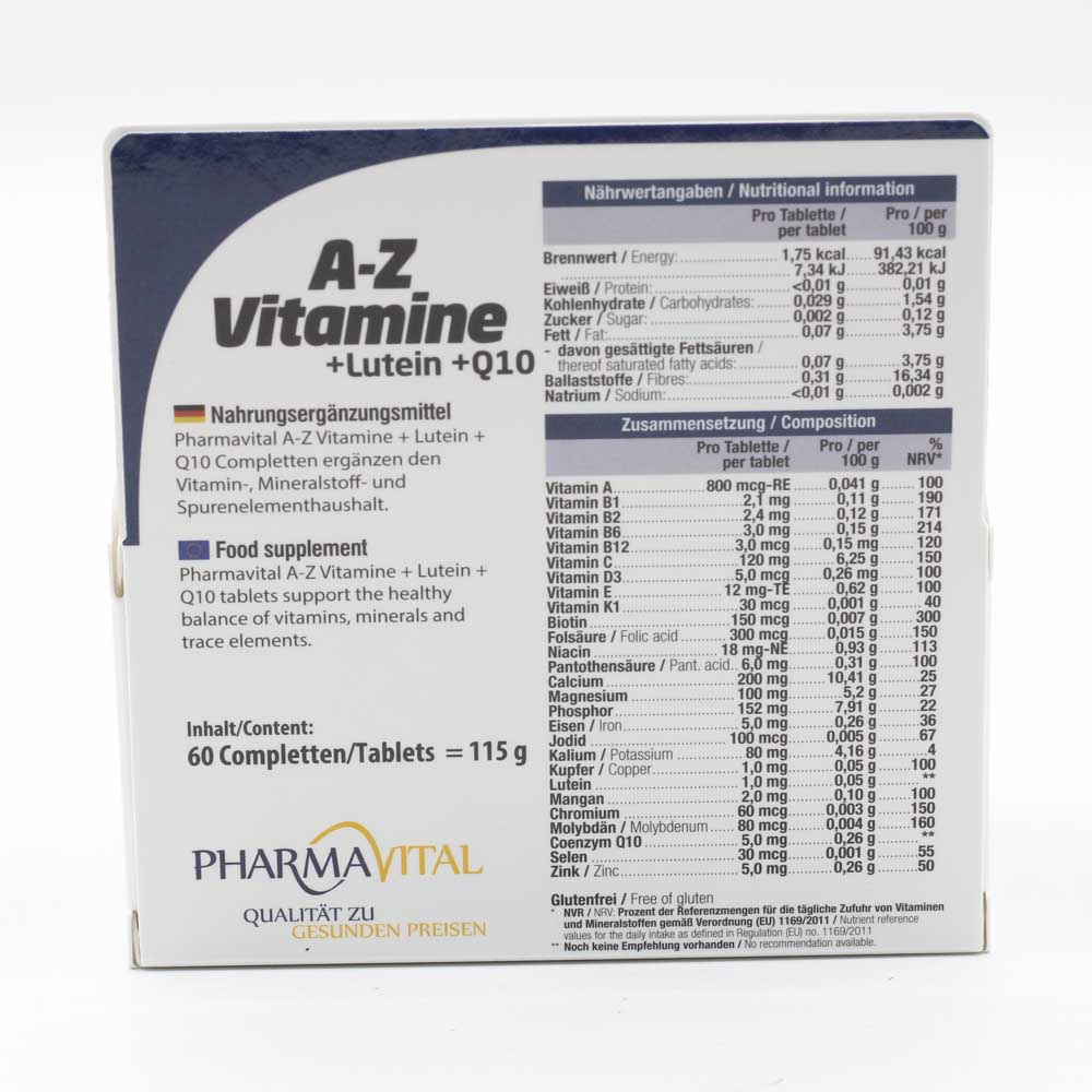 PHARMAVITAL A-Z Vitamine+Lutein+Q10 Tabletten