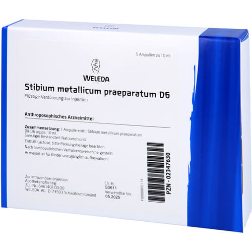 STIBIUM METALLICUM PRAEPARATUM D 6 Ampullen