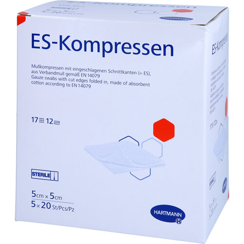 ES-KOMPRESSEN steril 5x5 cm 12fach Großpackung