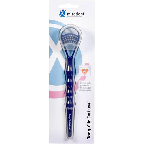 MIRADENT Zungenreiniger Tong-Clin de Luxe blau