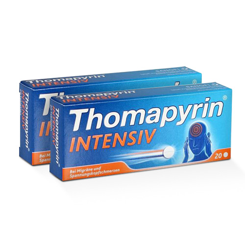 Thomapyrin® INTENSIV bei Migräne & Kopfschmerz Doppelpackung (2x20 St)