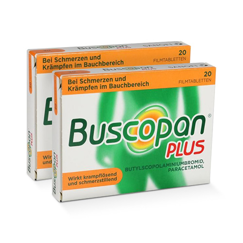BUSCOPAN plus 10 mg/500 mg Filmtabletten Doppelpackung (2x20 St)