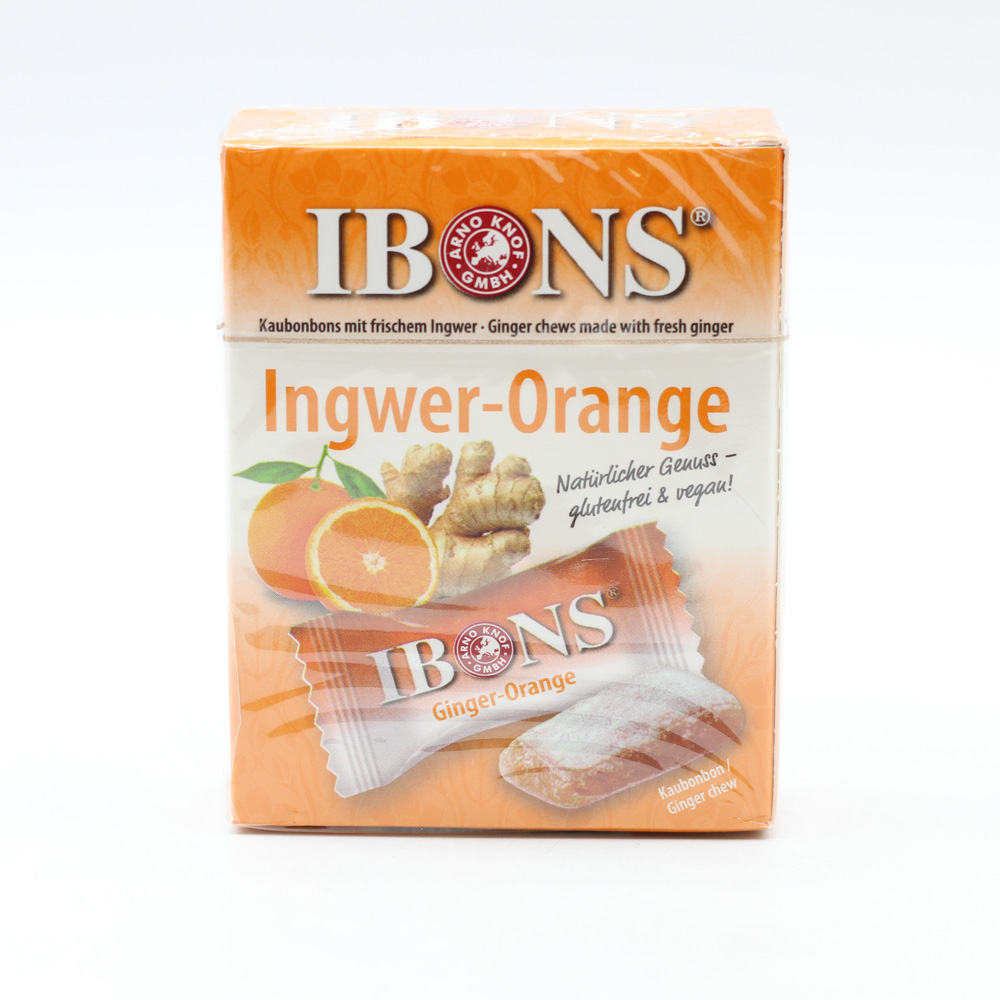 IBONS Ingwer Orange Box Kaubonbons