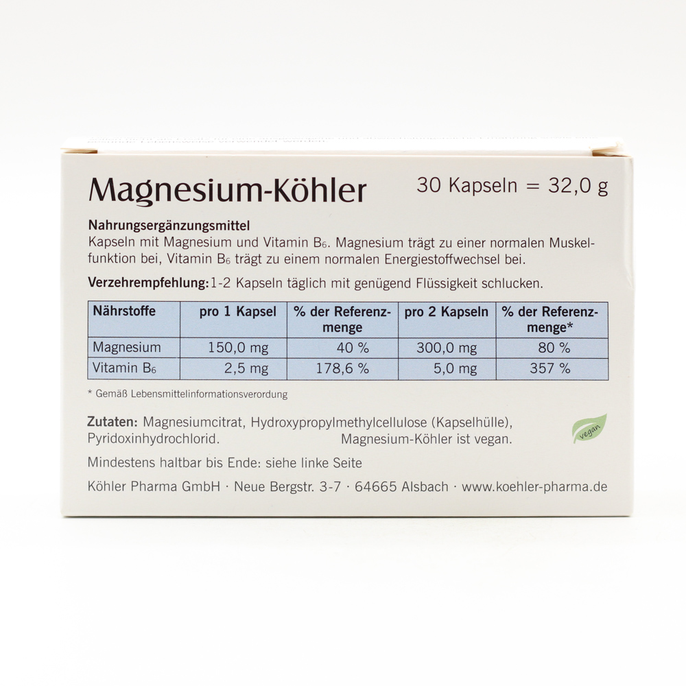 MAGNESIUM KÖHLER Kapseln