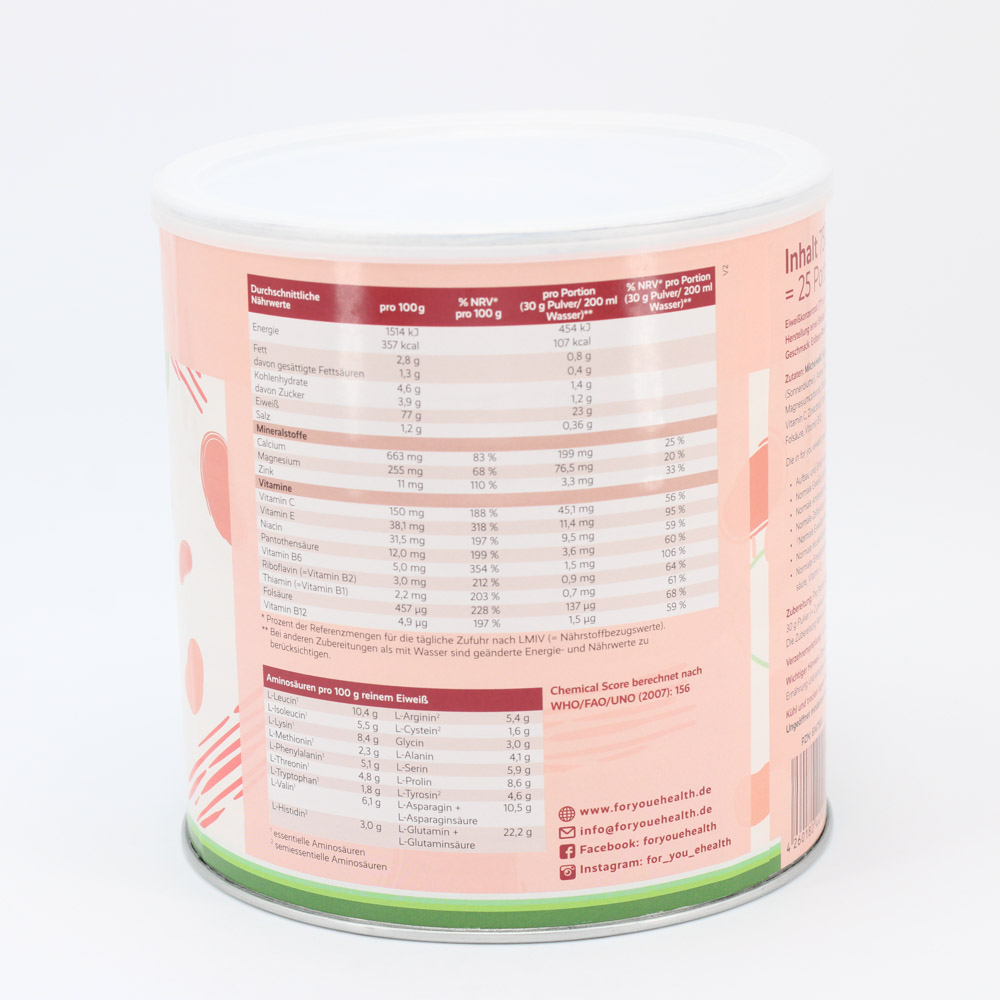FOR YOU eiweiß power Erdbeere Pulver