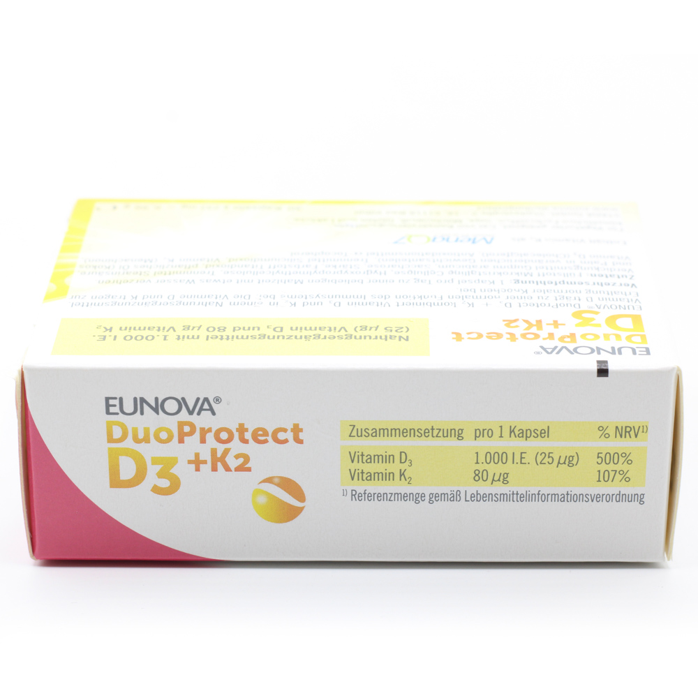 EUNOVA DuoProtect D3+K2 1000 I.E./80 μg Kapseln