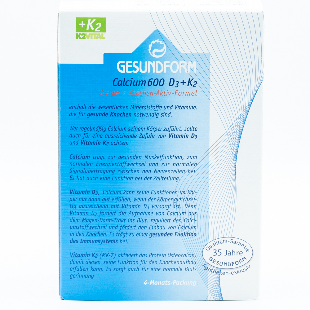 GESUNDFORM Calcium D3+K2 Tabletten
