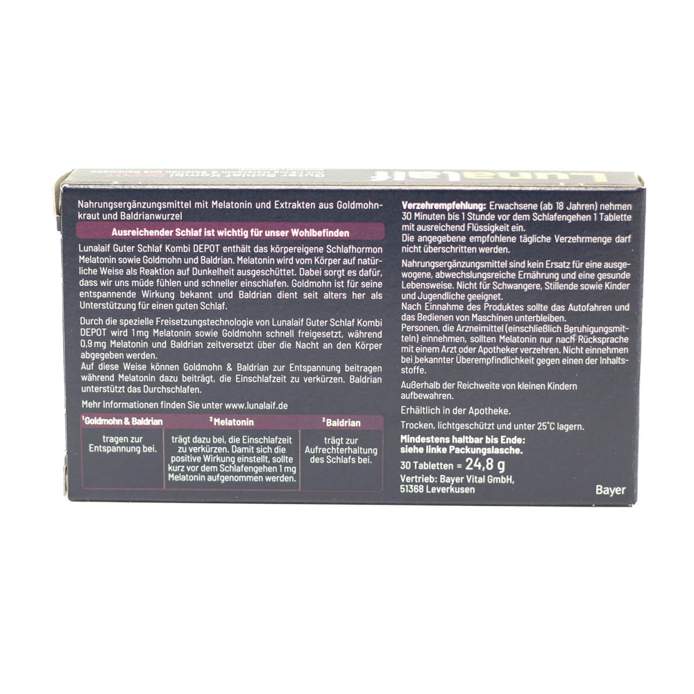 LUNALAIF Guter Schlaf Kombi Depot Tabletten Set (2x 30St)