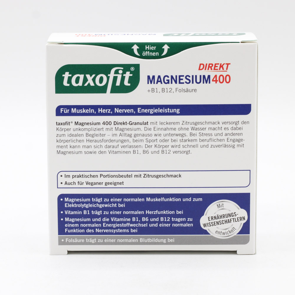 TAXOFIT Magnesium 400+B1+B6+B12+Folsäure 800 Gran. (3x20 St à 2g)