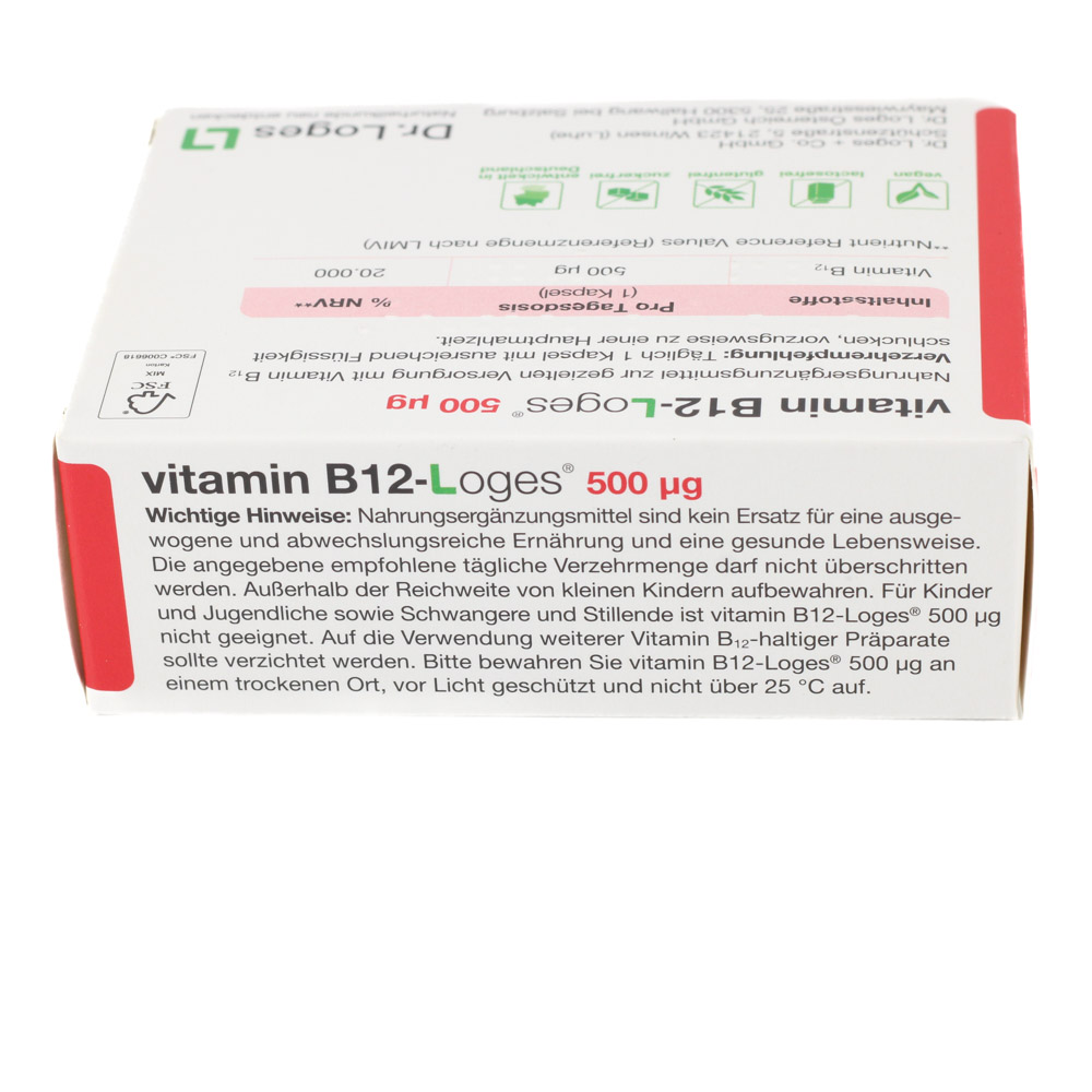 VITAMIN B12-LOGES 500 μg Kapseln