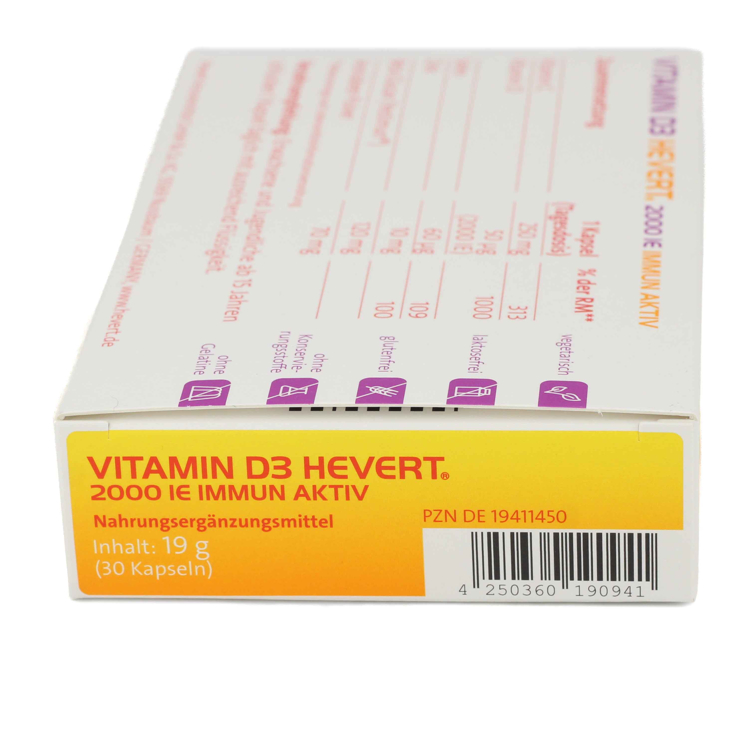 VITAMIN D3 HEVERT 2000 I.E. Immun Aktiv Kapseln