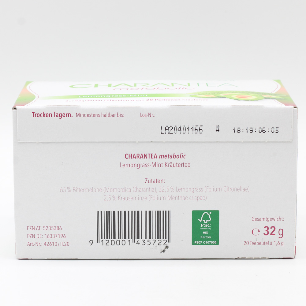CHARANTEA metabolic Lemon/Mint Filterbeutel