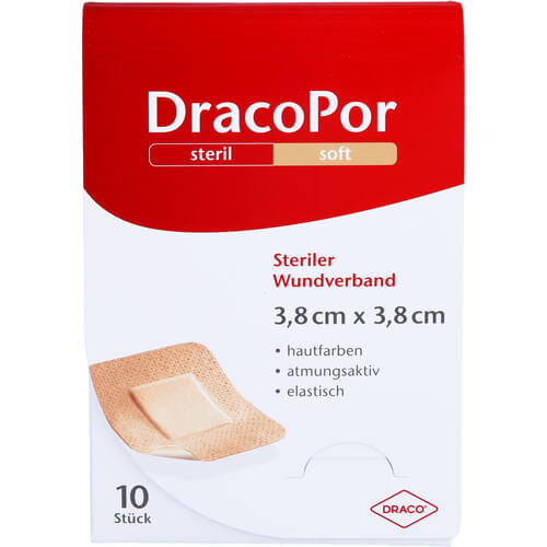 DRACOPOR Wundverband 3,8x3,8 cm steril hautfarben