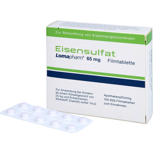 EISENSULFAT Lomapharm 65 mg überzogene Tab.