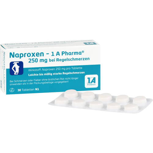 NAPROXEN-1A Pharma 250 mg b.Regelschmerzen Tabl.