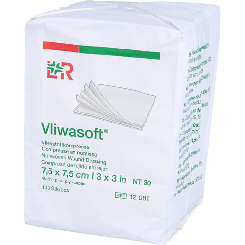 VLIWASOFT Vlieskompressen unsteril 7,5x7,5 cm 4l.