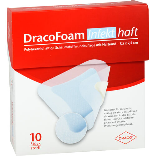 DRACOFOAM Infekt haft Schaumst.Wundauf.7,5x7,5 cm